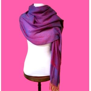 NWT Pink Blue Pashmina Silk Wrap/Scarf‎